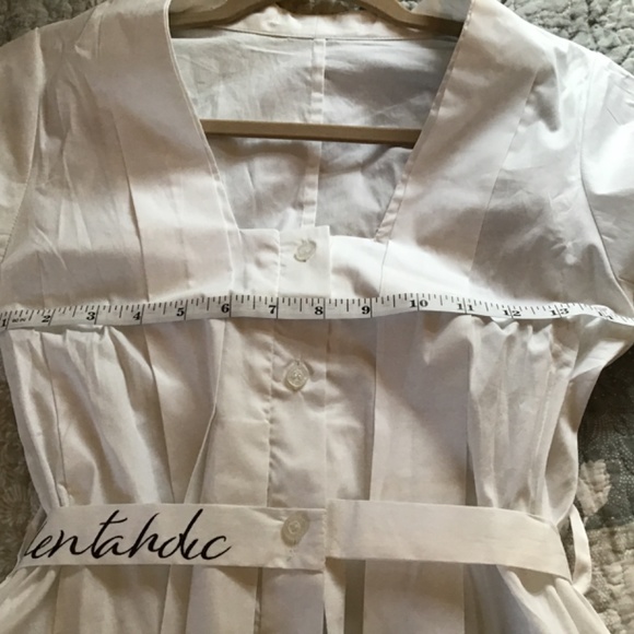 3for $30 Callie Lives White pleated short sleeve blouse - Picture 9 of 12